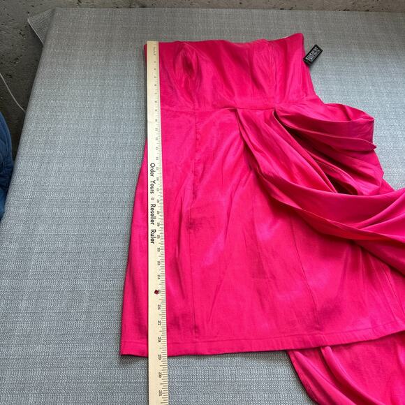 Event Strapless Dress size Large Bright Pink Y2K Party Formal Cocktail New - Picture 8 of 9
